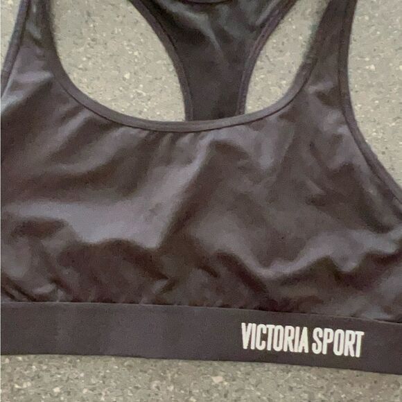 Victoria's Secret Black Sports Bra Moisture-Wicking Racerback - Picture 2 of 7
